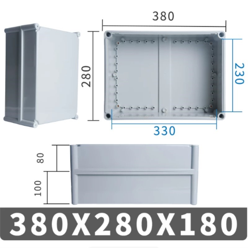 Outdoor Power Distribution Box - 1Pc 380x280x180mm Button wiring indoor and