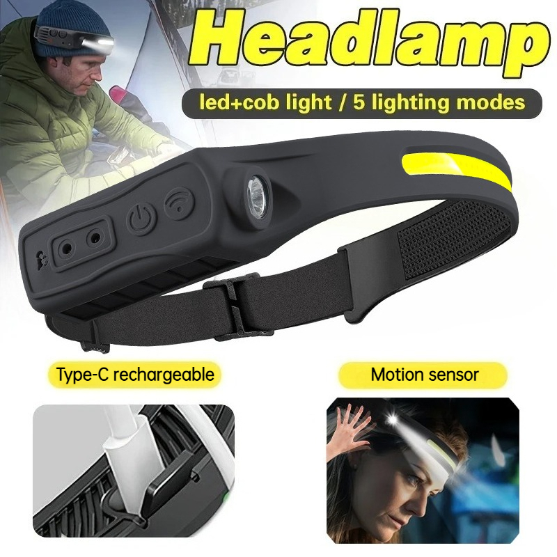 Outdoor Power Head - Powerful COB LED Sensor Headlamp Rechargeable