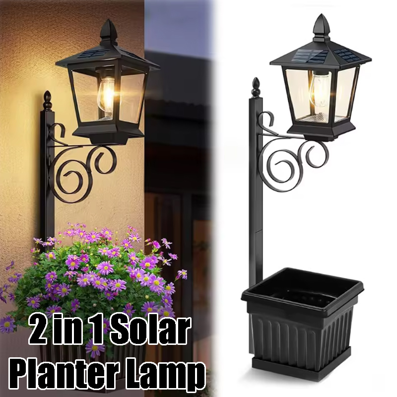 Outdoor Power For Lights - Solar Powered 2-in-1 Flower Pot Light