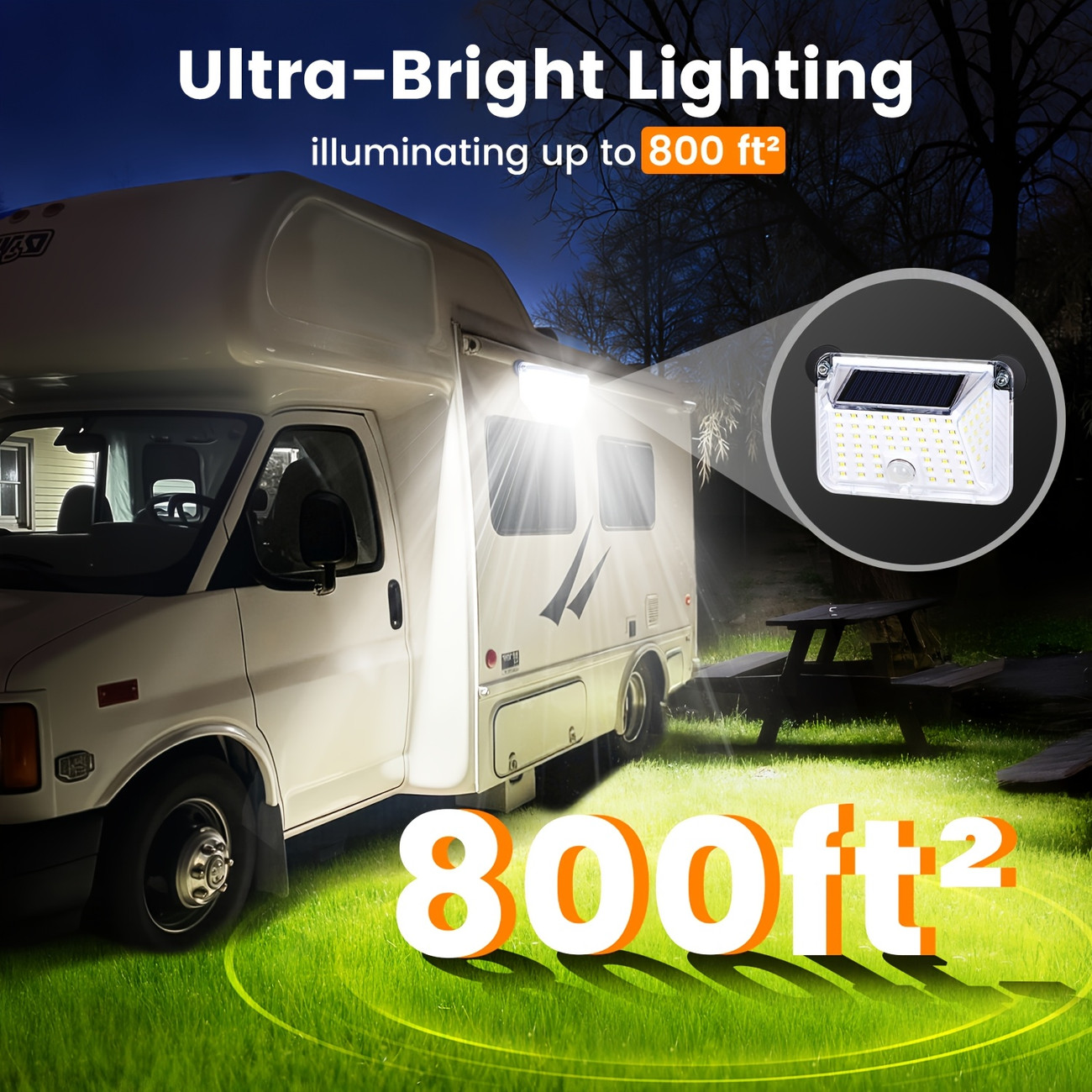 Outdoor Power G Sensor - Magnetic trailer solar lamp, with powerful