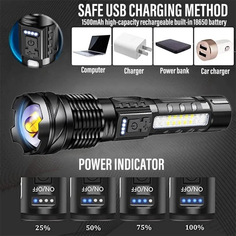 Powerful LED Flashlight Rechar - Outdoor Power For Lights ulasan dan harga