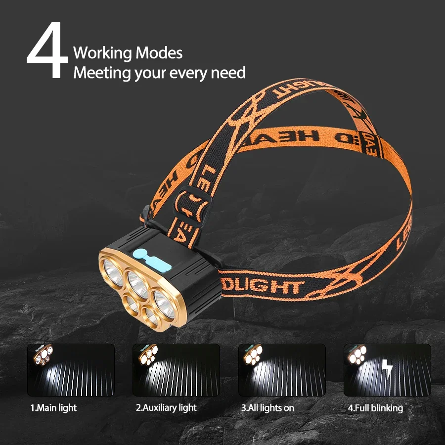 Rechargeable 5 LED Headlight U - Outdoor Power Head ulasan dan harga