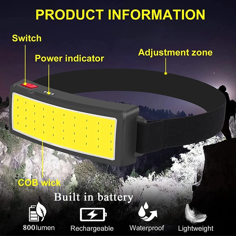 Powerful COB LED Headlamp 4 Li - Outdoor Power Head ulasan dan harga
