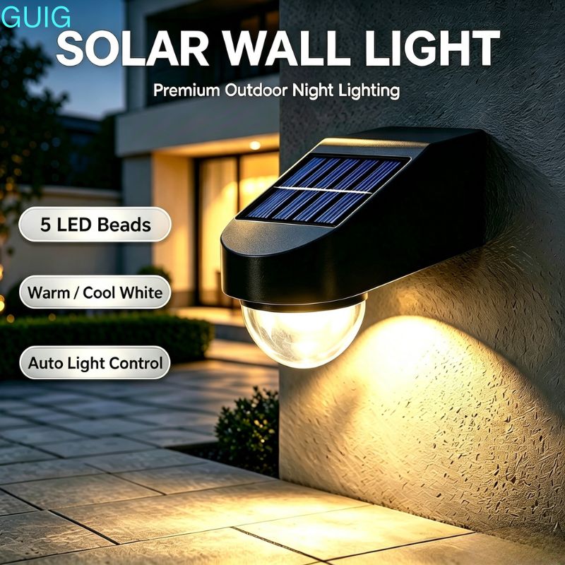 5 LED Solar Wall Light Outdoor - Outdoor Power Brush ulasan dan harga