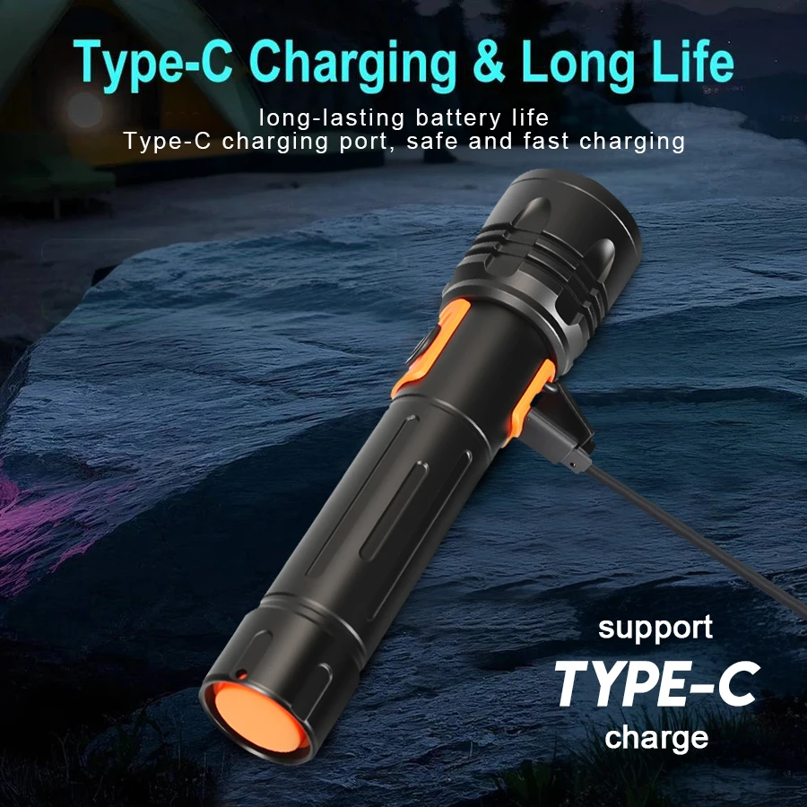 High Power LED Flashlight USB  - Outdoor Power For Lights ulasan dan harga