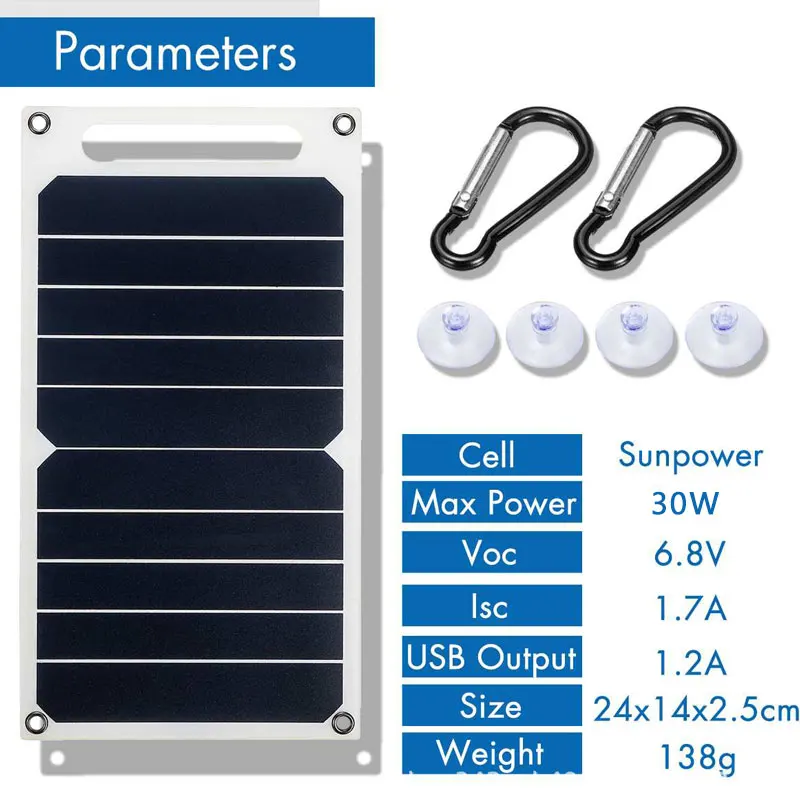 30W Foldable Solar Charger 5V  - Outdoor Power Distribution Panel ulasan dan harga