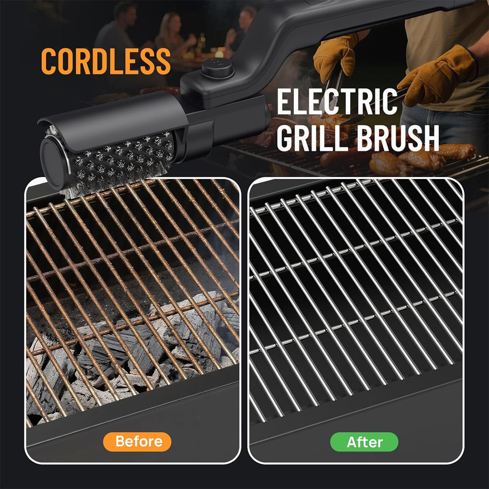 Electric Grill Brush Rechargea - Outdoor Power Brush ulasan dan harga
