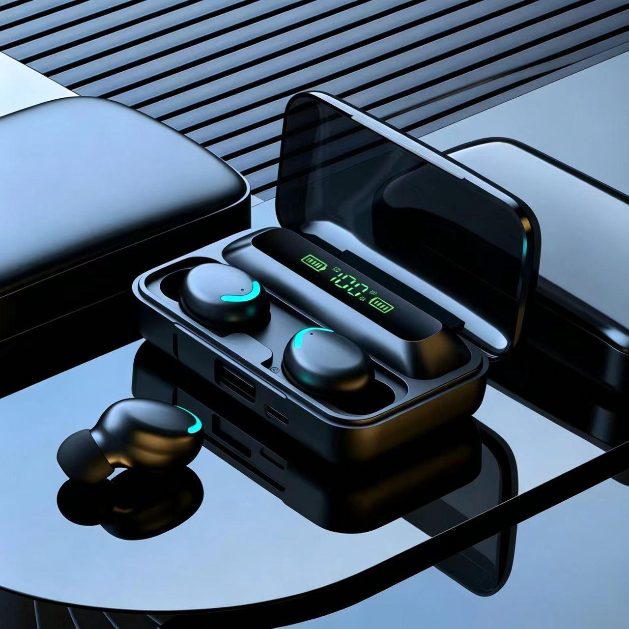 New TWS Bluetooth Earbuds 9D N - Outdoor Power Board Box ulasan dan harga